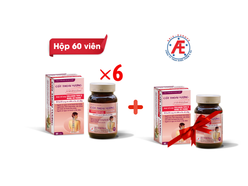  Combo mua 6 tặng 1 thực phẩm bảo vệ sức khỏe Cốt Thoái Vương Platinum